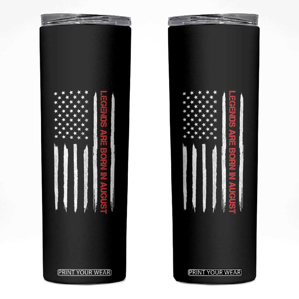 August Birthday Gifts Skinny Tumbler Birthday Gifts Ideas For Men American Flag TB10 Black Print Your Wear