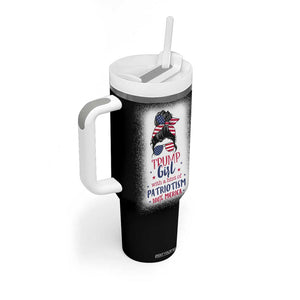 Trump Girl Tumbler With Handle With A Hint Of Patriotism 100% 'Merica Messy Bun American Flag TB10 Print Your Wear