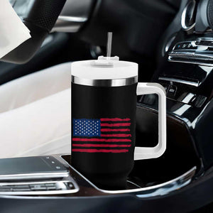 Trump Girl Tumbler With Handle With A Hint Of Patriotism 100% 'Merica Messy Bun American Flag TB10 Print Your Wear
