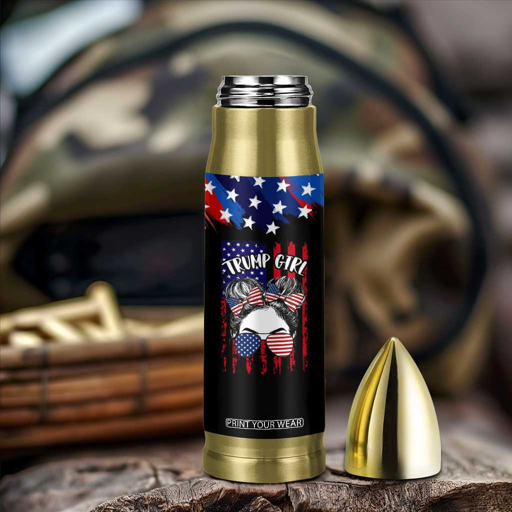 I'm A Trump Girl Bullet Tumbler Get Over It Messy Bun American Flag TB10 Print Your Wear