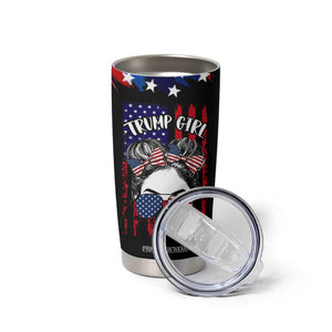 I'm A Trump Girl Tumbler Cup Get Over It Messy Bun American Flag TB10 Print Your Wear