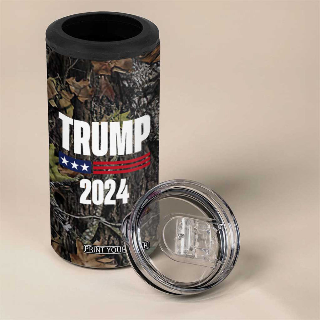 Trump 2024 4 in 1 Can Cooler Tumbler President Election American Flag Camouflage TB10 Print Your Wear