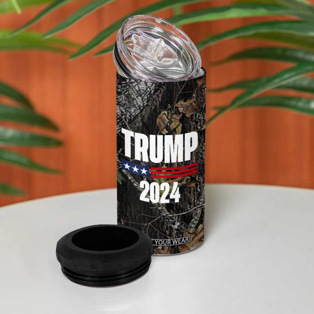 Trump 2024 4 in 1 Can Cooler Tumbler President Election American Flag Camouflage TB10 Print Your Wear