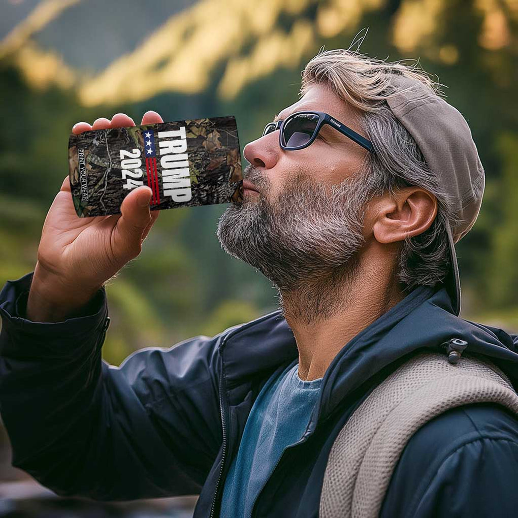 Trump 2024 4 in 1 Can Cooler Tumbler President Election American Flag Camouflage TB10 Print Your Wear