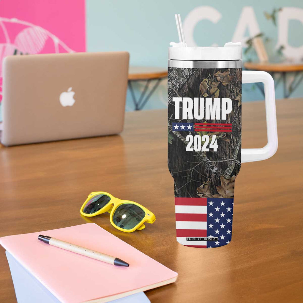 Trump 2024 Tumbler With Handle President Election American Flag Camouflage TB10 Print Your Wear