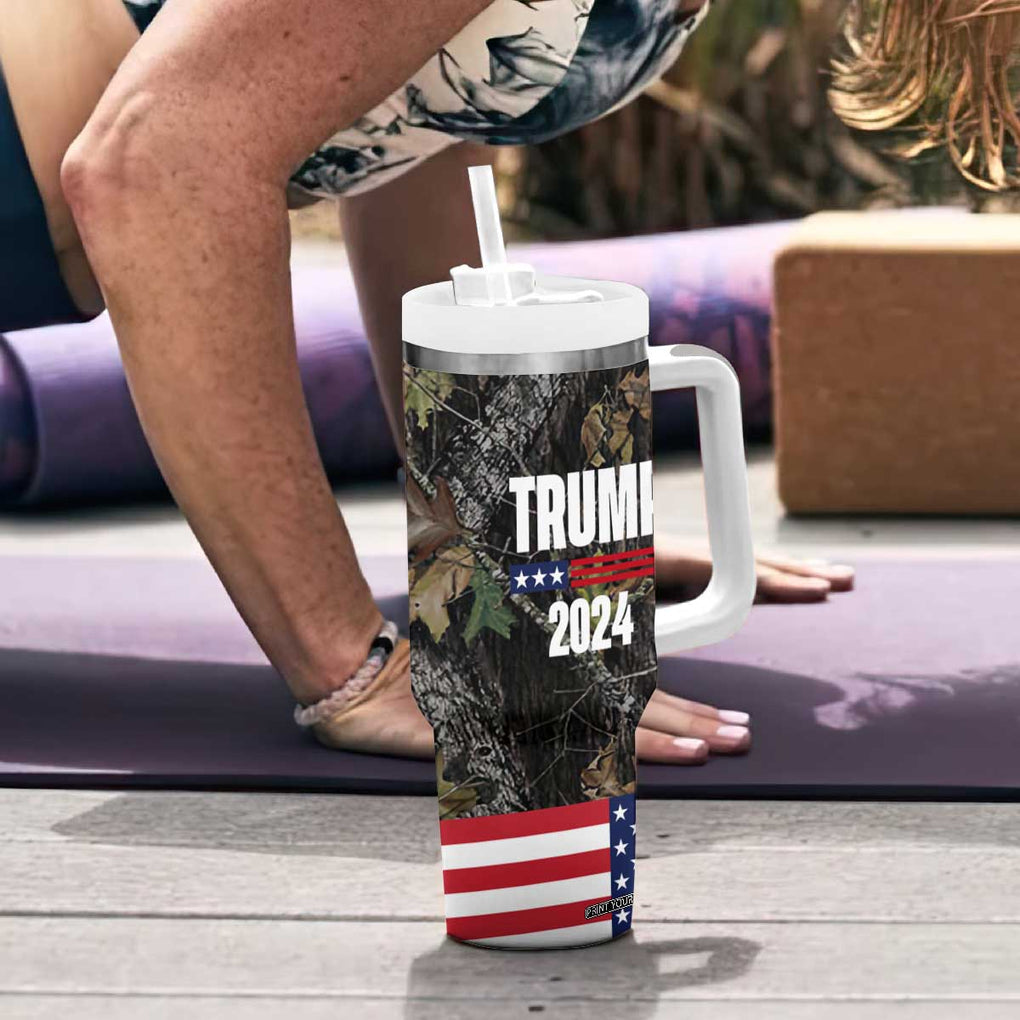 Trump 2024 Tumbler With Handle President Election American Flag Camouflage TB10 Print Your Wear