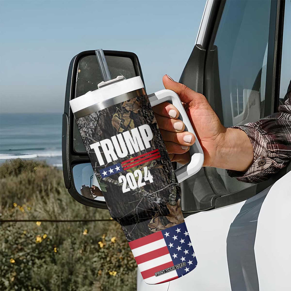 Trump 2024 Tumbler With Handle President Election American Flag Camouflage TB10 Print Your Wear