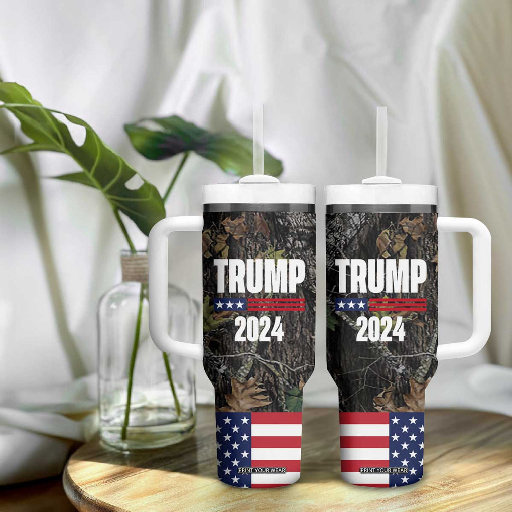 Trump 2024 Tumbler With Handle President Election American Flag Camouflage TB10 Print Your Wear