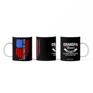 Best Grandpa Ever Coffee Mug Grandpa Knows Everything Grandfather Fathers Day Gift US Flag TB10 Print Your Wear