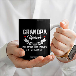 Best Grandpa Ever Coffee Mug Grandpa Knows Everything Grandfather Fathers Day Gift US Flag TB10 Print Your Wear