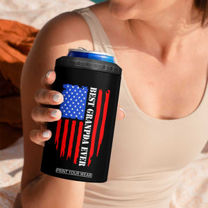 Best Grandpa Ever 4 in 1 Can Cooler Tumbler Grandpa Knows Everything Grandfather Fathers Day Gift US Flag TB10 Print Your Wear