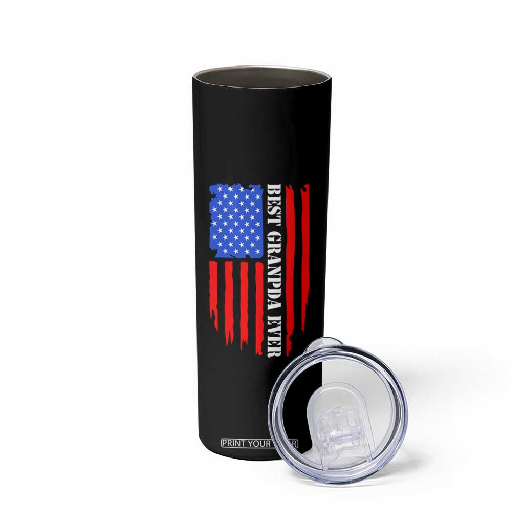Best Grandpa Ever Skinny Tumbler Grandpa Knows Everything Grandfather Fathers Day Gift US Flag TB10 Print Your Wear