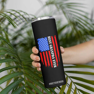 Best Grandpa Ever Skinny Tumbler Grandpa Knows Everything Grandfather Fathers Day Gift US Flag TB10 Print Your Wear
