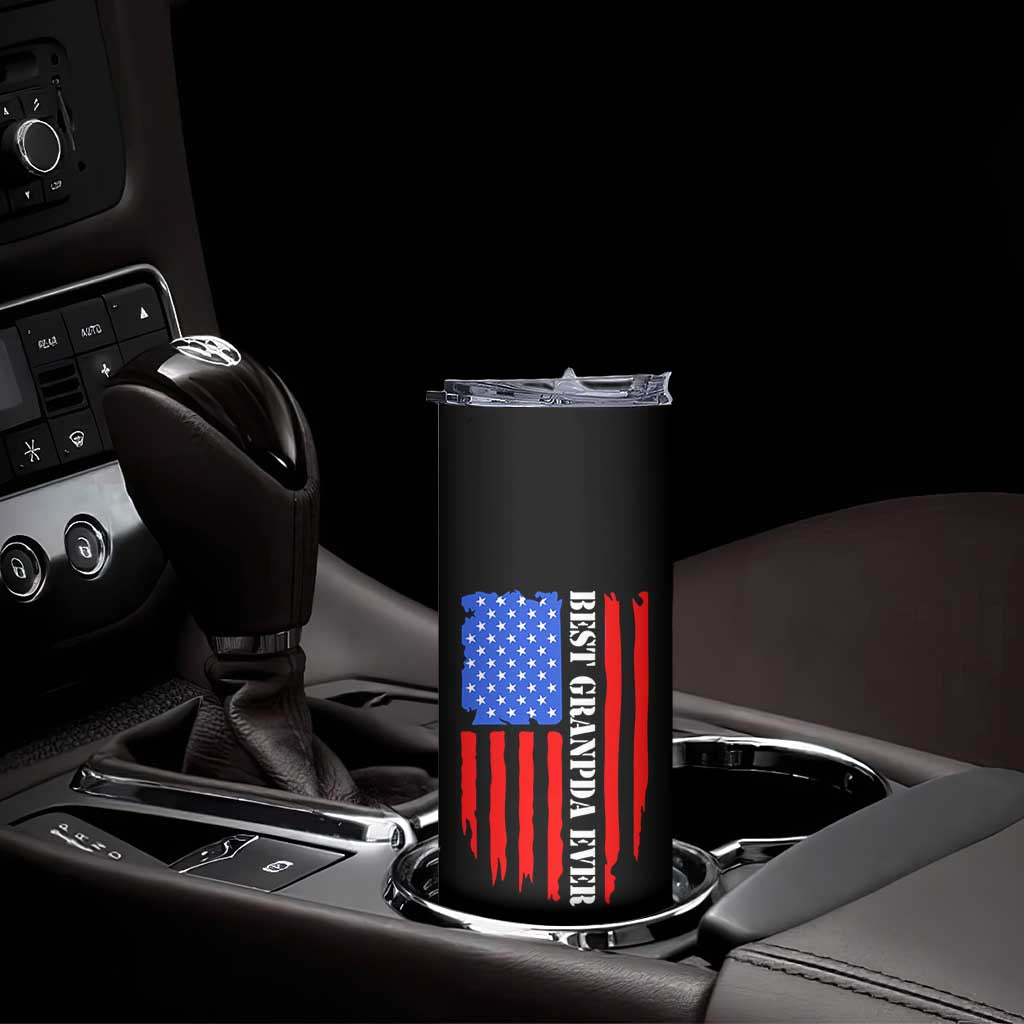 Best Grandpa Ever Skinny Tumbler Grandpa Knows Everything Grandfather Fathers Day Gift US Flag TB10 Print Your Wear