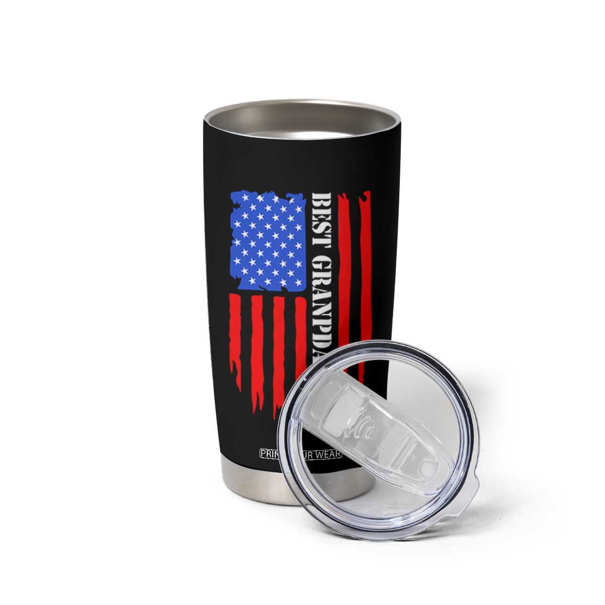 Best Grandpa Ever Tumbler Cup Grandpa Knows Everything Grandfather Fathers Day Gift US Flag TB10 Print Your Wear