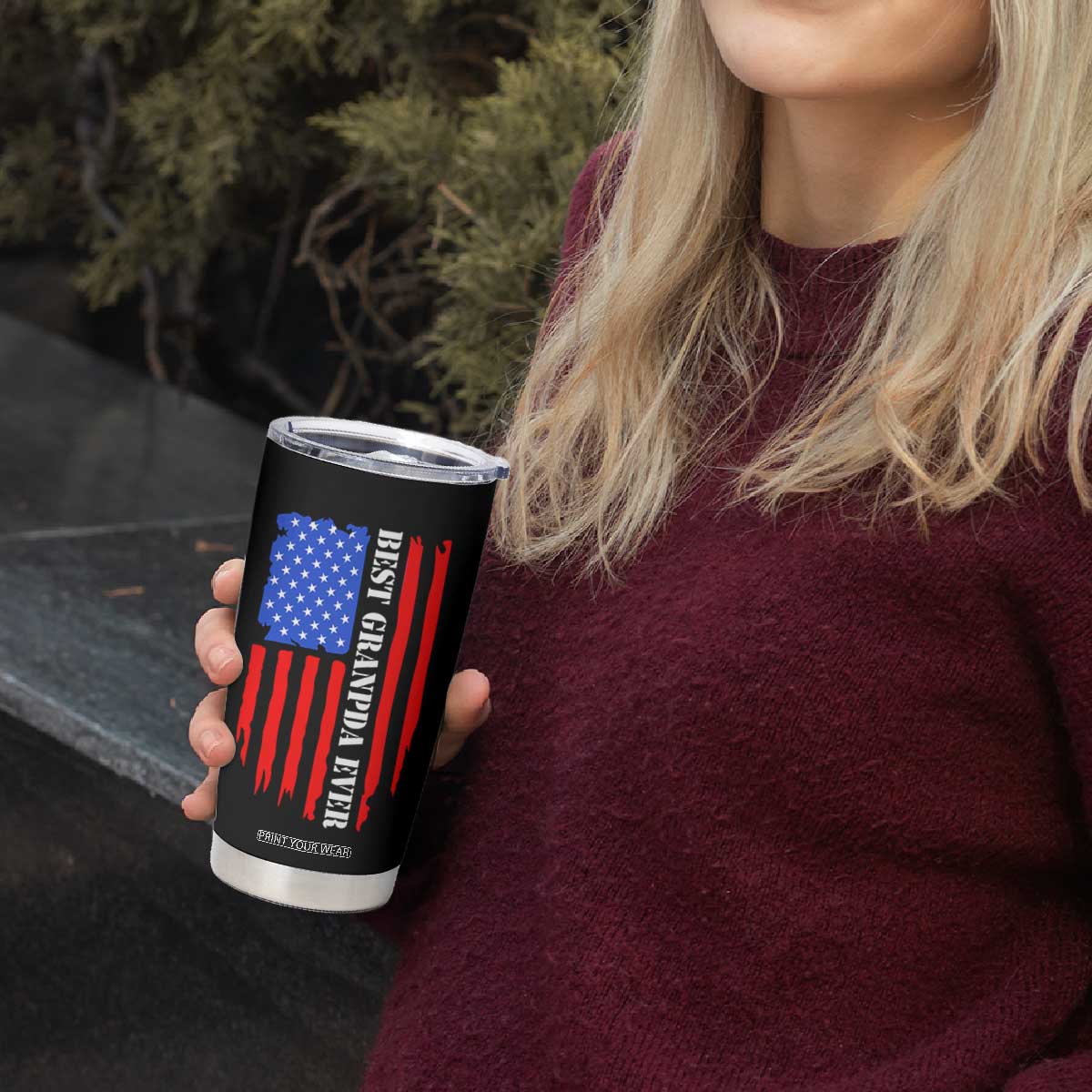 Best Grandpa Ever Tumbler Cup Grandpa Knows Everything Grandfather Fathers Day Gift US Flag TB10 Print Your Wear
