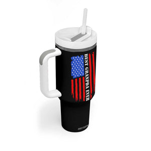 Best Grandpa Ever Tumbler With Handle Grandpa Knows Everything Grandfather Fathers Day Gift US Flag TB10 Print Your Wear