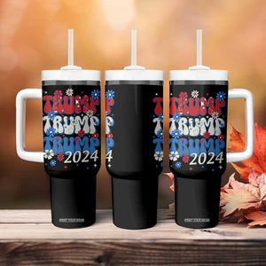 Trump 2024 Tumbler With Handle Retro Groovy 4th of July Patriotic TB10 Print Your Wear