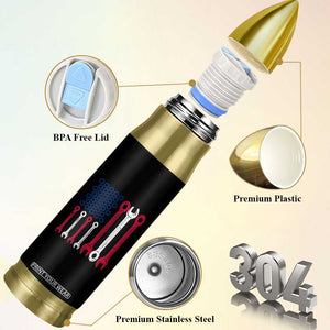 Father's Day Gift Bullet Tumbler If Papa Can't Fix It No One Can USA Flag Mechanic TB10 Print Your Wear