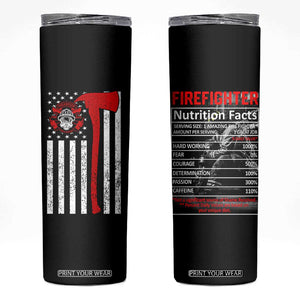 Firefighter Gifts for Men Skinny Tumbler Fireman Fire Fighter Axe American Flag TB10 Black Print Your Wear