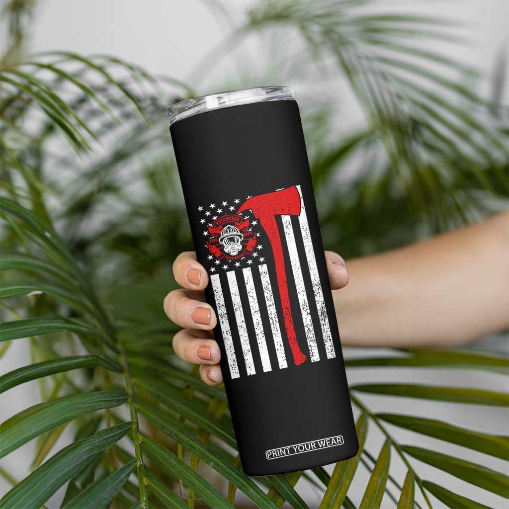 Firefighter Gifts for Men Skinny Tumbler Fireman Fire Fighter Axe American Flag TB10 Print Your Wear