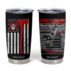Firefighter Gifts for Men Tumbler Cup Fireman Fire Fighter Axe American Flag TB10 Black Print Your Wear