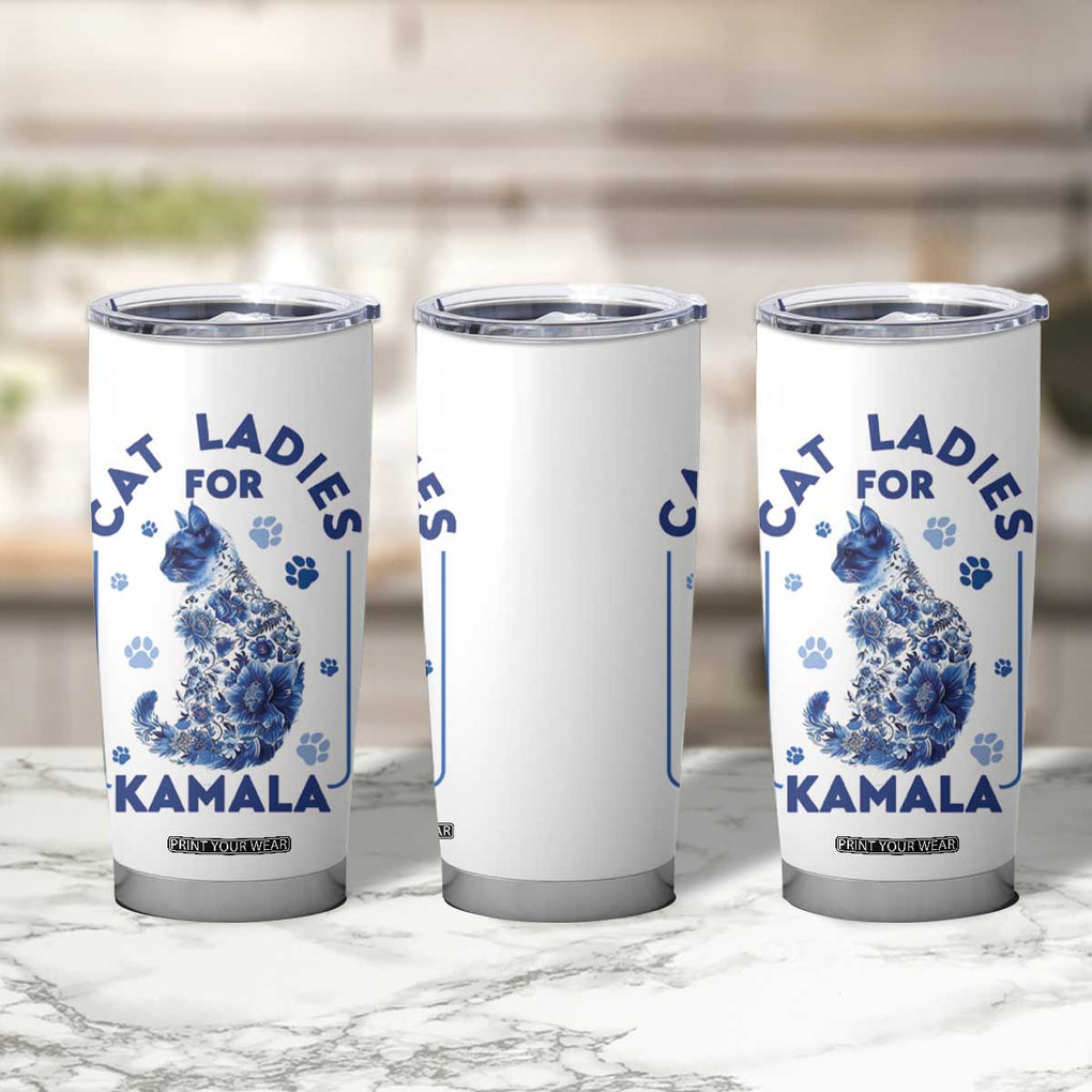 Cat Ladies for Kamala President Tumbler Cup Harris 2024 Election Funny Kitty TB10 Print Your Wear