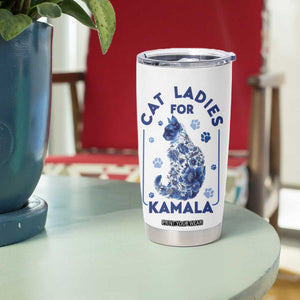 Cat Ladies for Kamala President Tumbler Cup Harris 2024 Election Funny Kitty TB10 Print Your Wear