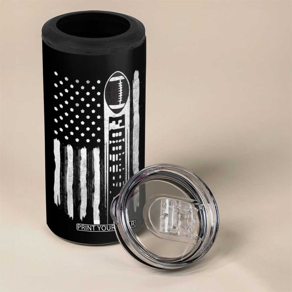 Football 4 in 1 Can Cooler Tumbler Game Day Football Is My Favorite Season Sport Team US American Flag Patriotic TB10 Print Your Wear