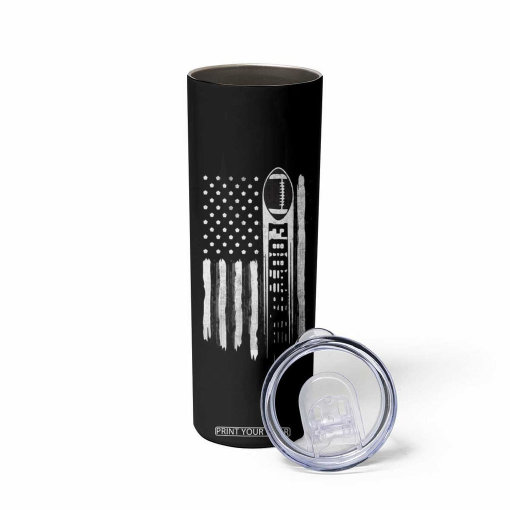 Football Skinny Tumbler Game Day Football Is My Favorite Season Sport Team US American Flag Patriotic TB10 Print Your Wear