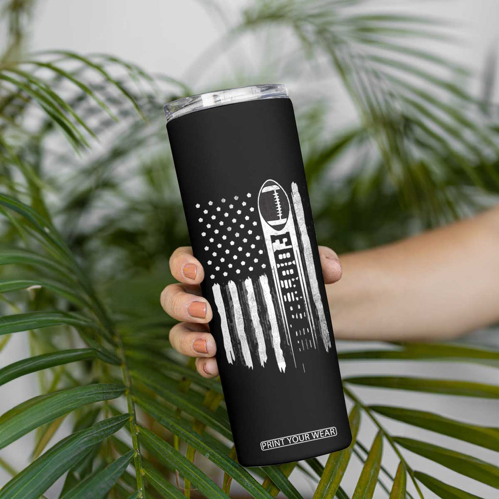 Football Skinny Tumbler Game Day Football Is My Favorite Season Sport Team US American Flag Patriotic TB10 Print Your Wear