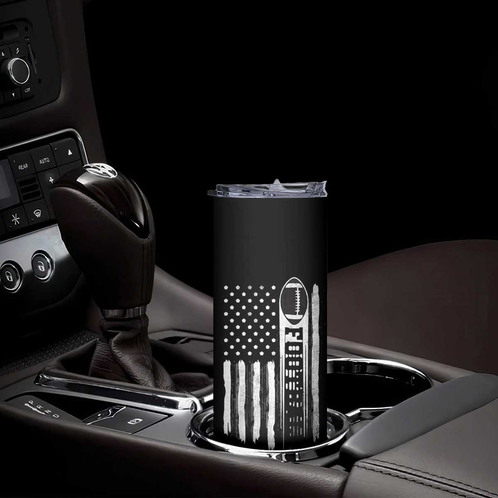 Football Skinny Tumbler Game Day Football Is My Favorite Season Sport Team US American Flag Patriotic TB10 Print Your Wear