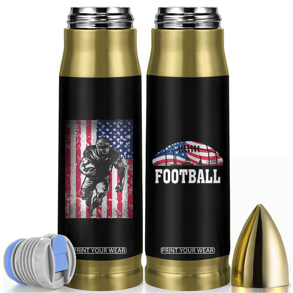 Football Players Bullet Tumbler US American Flag Game Day Sport Team Vintage Patriotic TB10 Black Print Your Wear