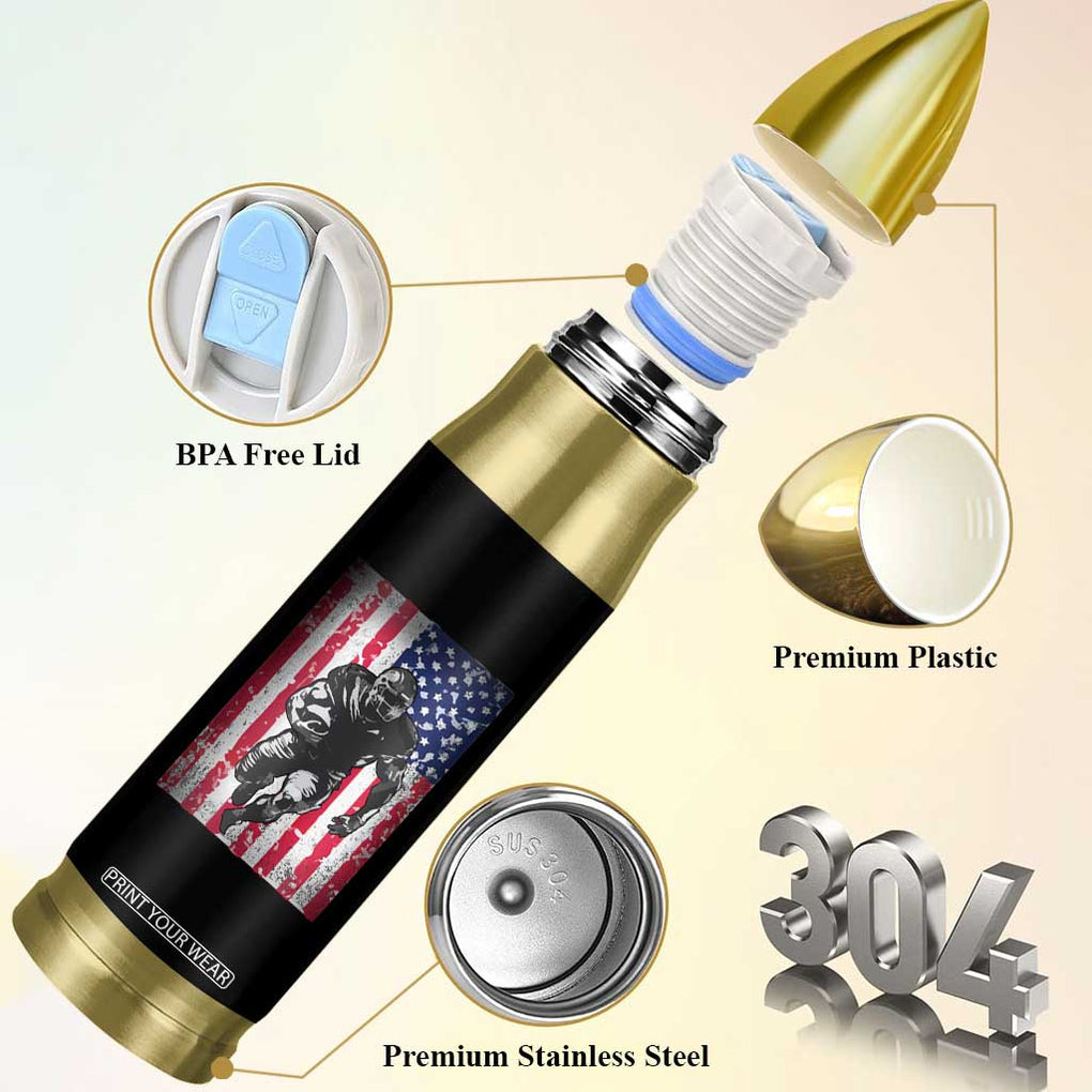 Football Players Bullet Tumbler US American Flag Game Day Sport Team Vintage Patriotic TB10 Print Your Wear