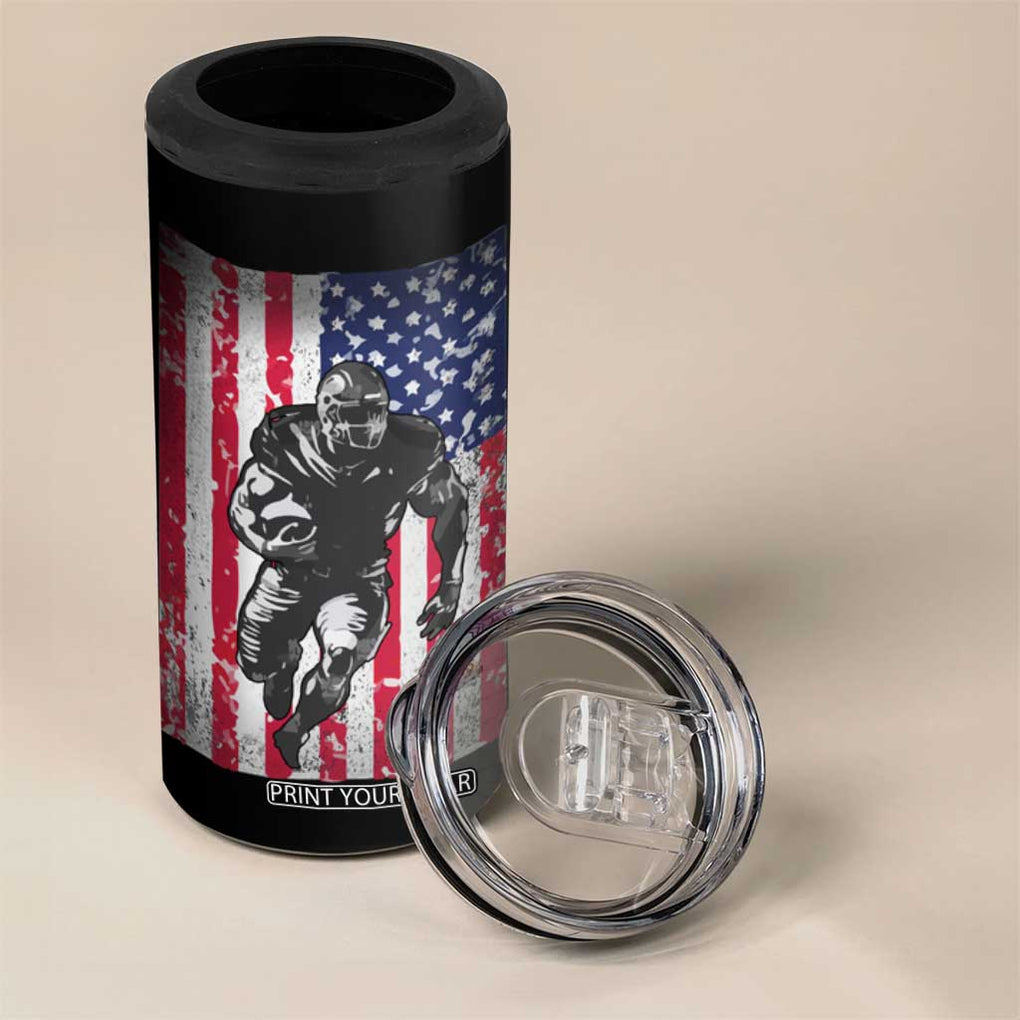 Football Players 4 in 1 Can Cooler Tumbler US American Flag Game Day Sport Team Vintage Patriotic TB10 Print Your Wear