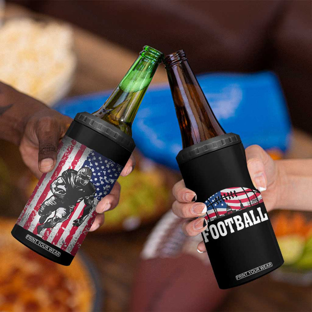 Football Players 4 in 1 Can Cooler Tumbler US American Flag Game Day Sport Team Vintage Patriotic TB10 Print Your Wear
