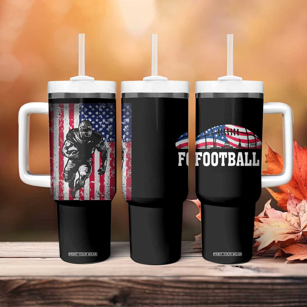 Football Players Tumbler With Handle US American Flag Game Day Sport Team Vintage Patriotic TB10 Print Your Wear