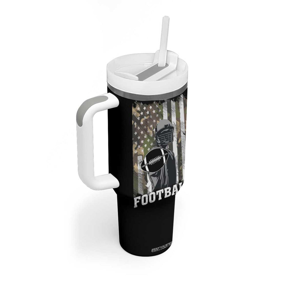 Football Players Tumbler With Handle Camo US American Flag Game Day Sport Team Vintage Patriotic TB10 Print Your Wear