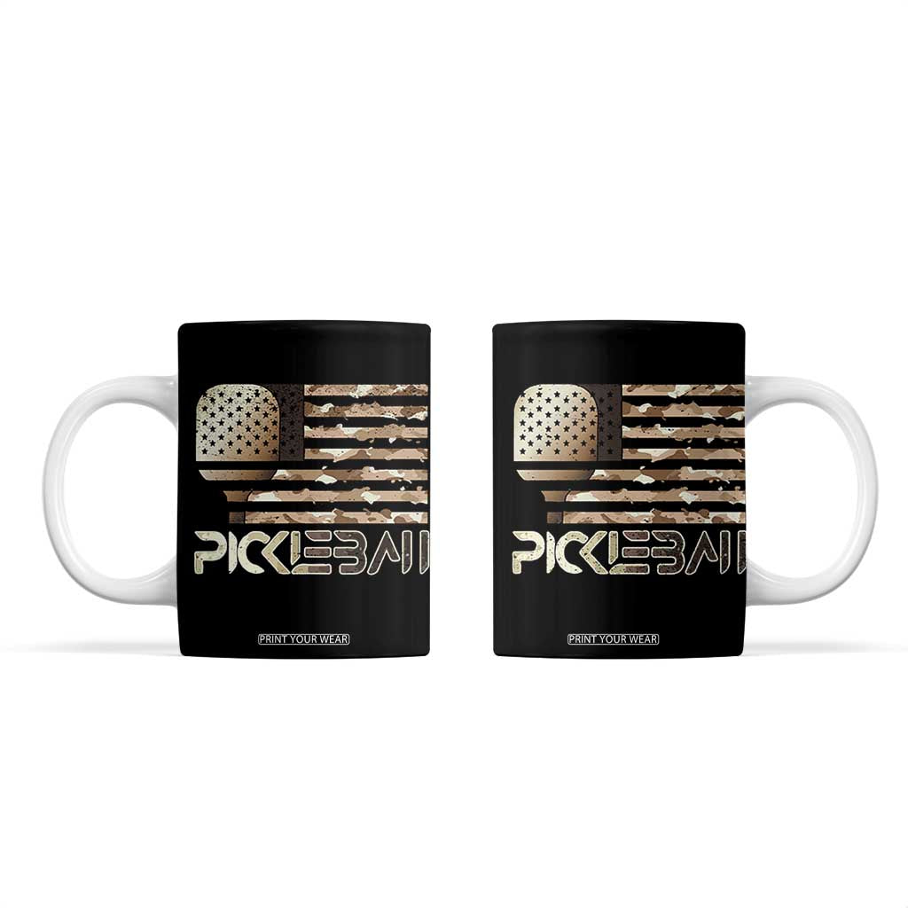 Camo US Flag Pickleball Player Paddleball Lover Coffee Mug TB10 Black Print Your Wear