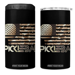 Camo US Flag Pickleball Player Paddleball Lover 4 in 1 Can Cooler Tumbler TB10 One Size: 16 oz Black Print Your Wear