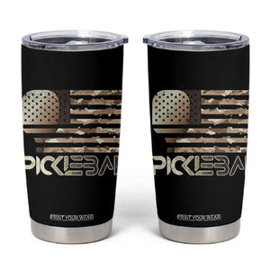 Camo US Flag Pickleball Player Paddleball Lover Tumbler Cup TB10 Black Print Your Wear