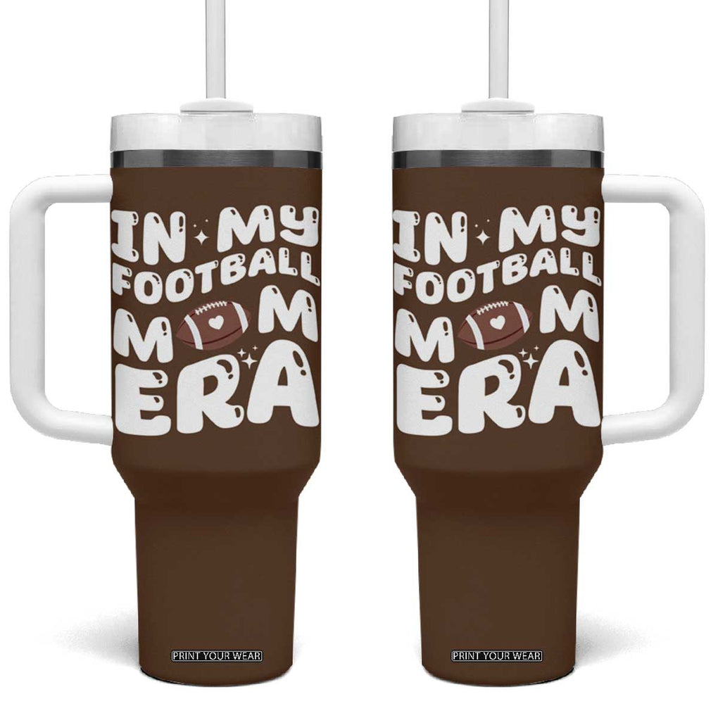 Football Mom Tumbler With Handle Game Day Football Season For Moms TB10 One Size: 40 oz Brown Print Your Wear