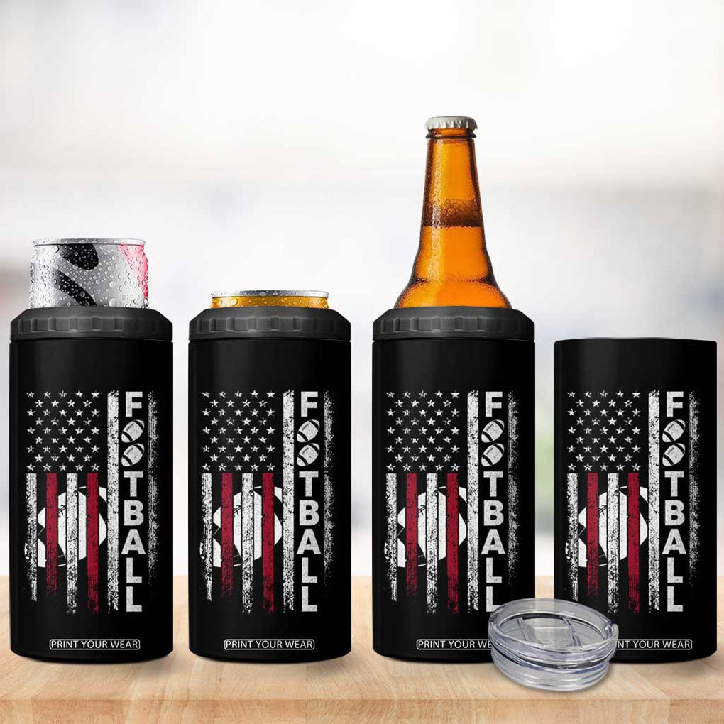 Football American Flag 4 in 1 Can Cooler Tumbler Game Day Sport Team Vintage Patriotic TB10 Print Your Wear