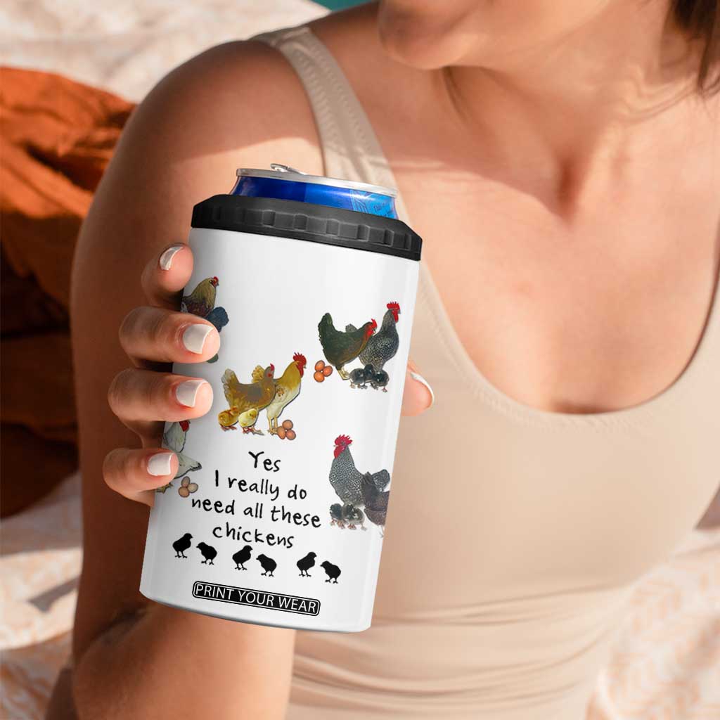 Funny Chicken Gifts 4 in 1 Can Cooler Tumbler Cute Mothers Day Farmhouse Chicken Lovers TB10 Print Your Wear