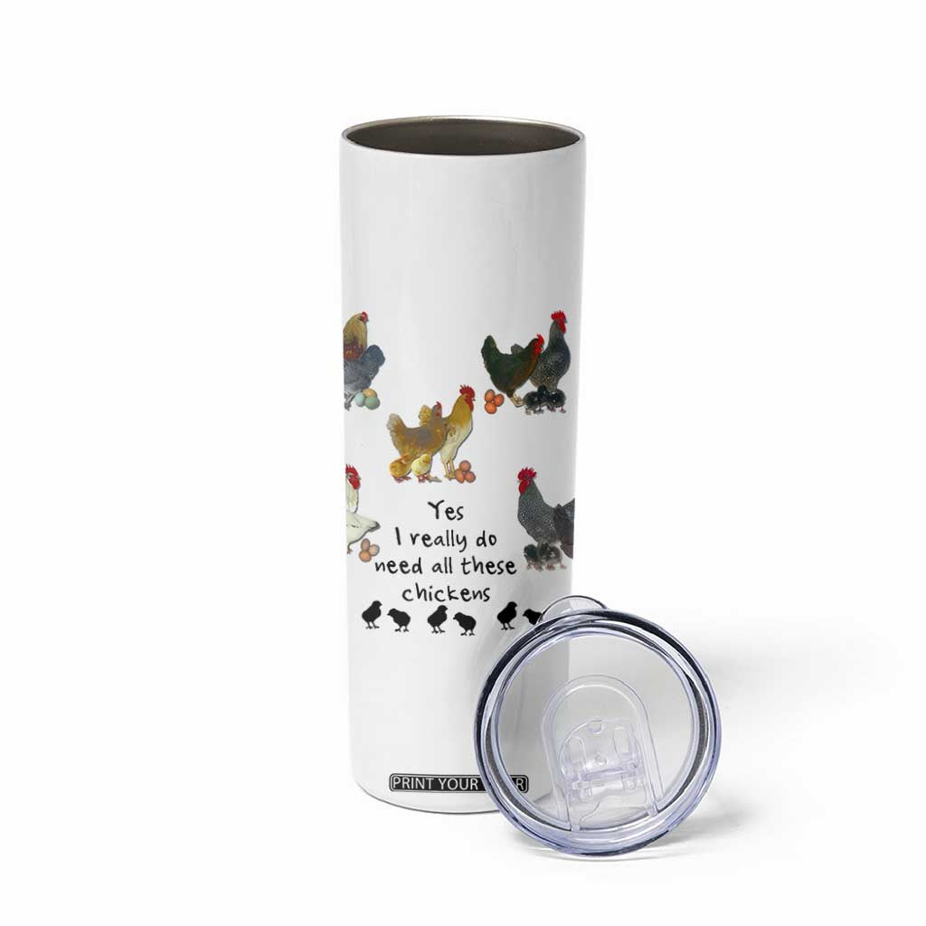 Funny Chicken Gifts Skinny Tumbler Cute Mothers Day Farmhouse Chicken Lovers TB10 Print Your Wear