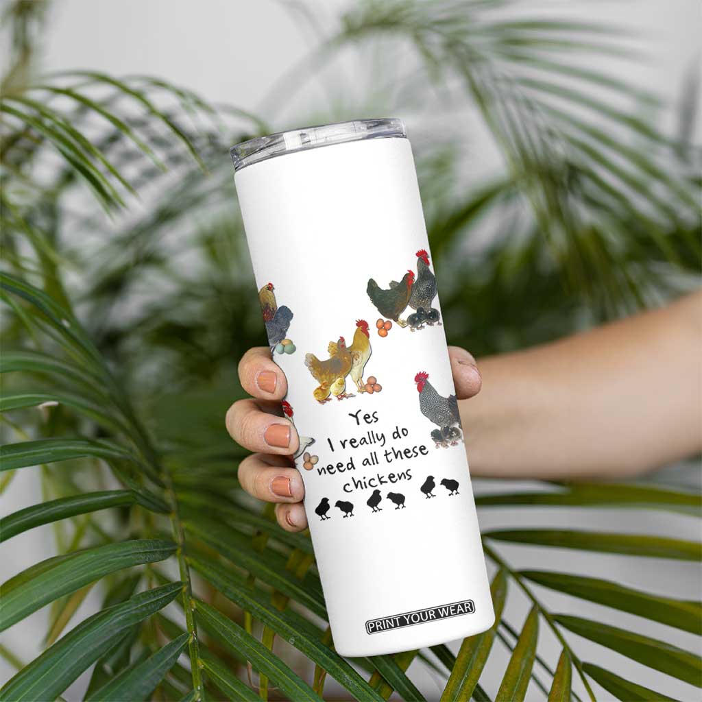 Funny Chicken Gifts Skinny Tumbler Cute Mothers Day Farmhouse Chicken Lovers TB10 Print Your Wear