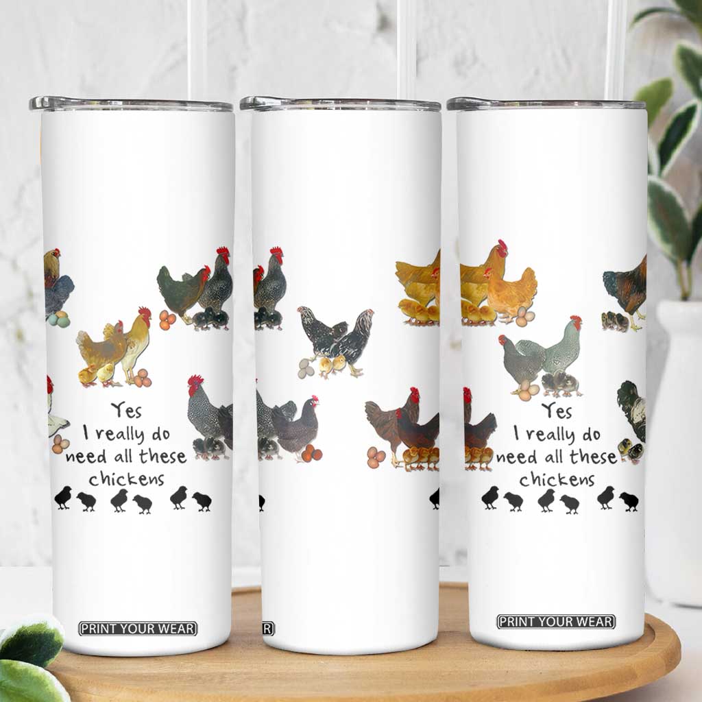 Funny Chicken Gifts Skinny Tumbler Cute Mothers Day Farmhouse Chicken Lovers TB10 Print Your Wear