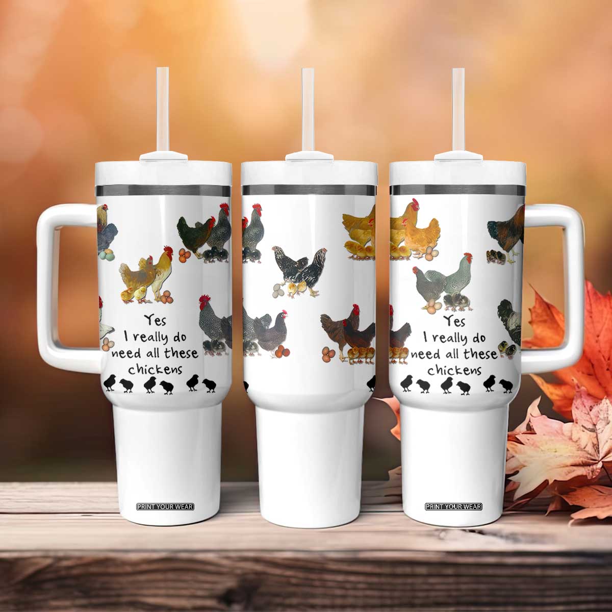 Funny Chicken Gifts Tumbler With Handle Cute Mothers Day Farmhouse Chicken Lovers TB10 Print Your Wear