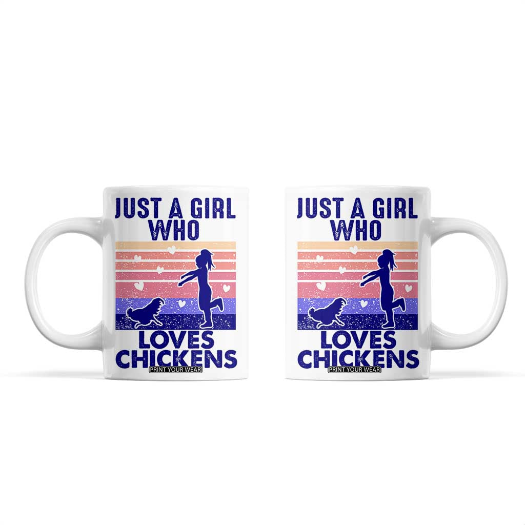 Chicken Gifts Coffee Mug Just A Girl Who Loves Chickens Women Girls TB10 White Print Your Wear