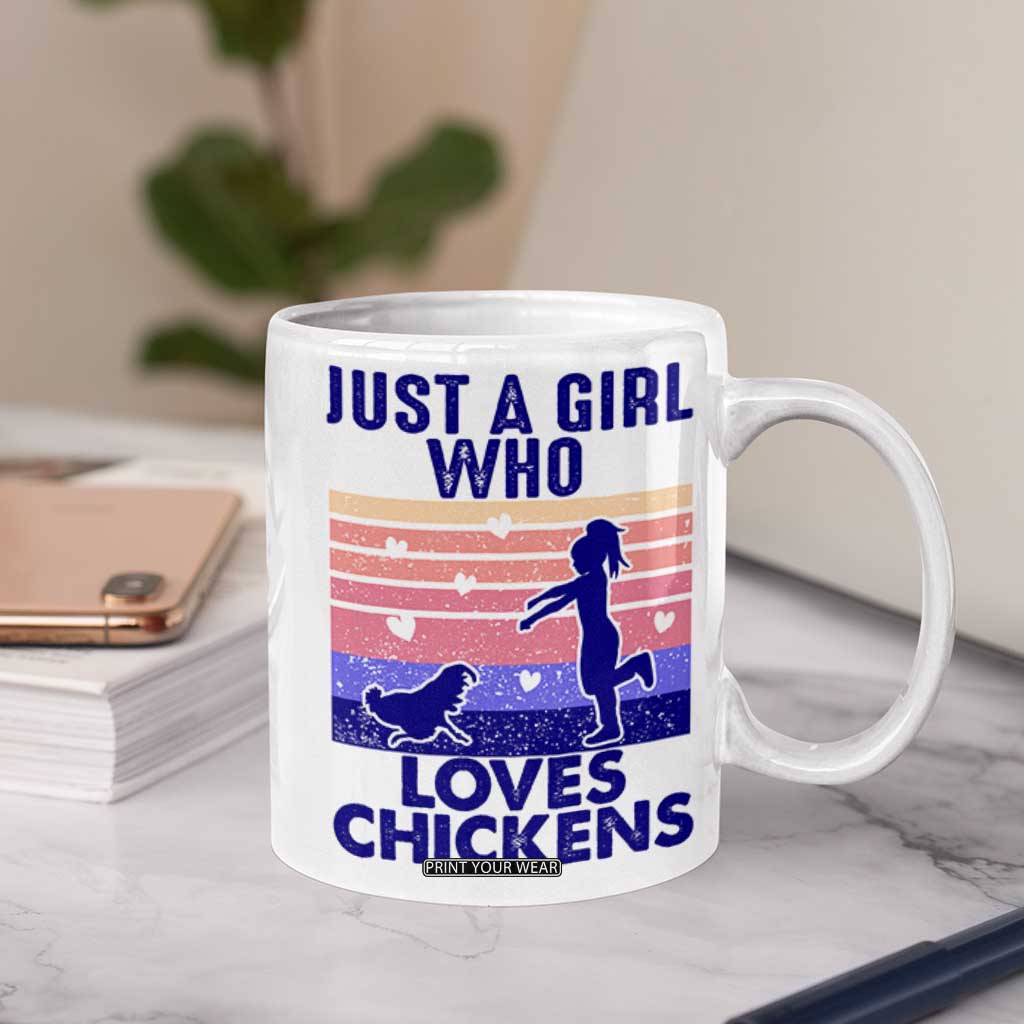Chicken Gifts Coffee Mug Just A Girl Who Loves Chickens Women Girls TB10 Print Your Wear